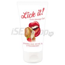 Lick It 2in1 Masazny Lubrikant Champagne Strawberry 50ml