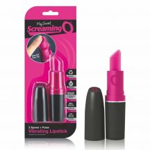 3558 Screaming Lipstick Vibrator V Tvare Ruzu Pink Cierny