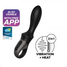 5845 Satisfyer Heat Climax Smart Analny Vibrator S Funkciou Ohrevu Cierny