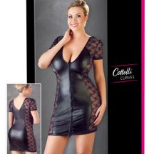6758 Cottelli Plus Size Lace Combined Dress Black