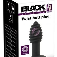 7308 Black Velvet Twist Dobijaci Silikonovy Analny Vibrator Cierny