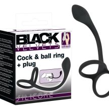806 Black Velvets Cock Ball Ring Plug Slim