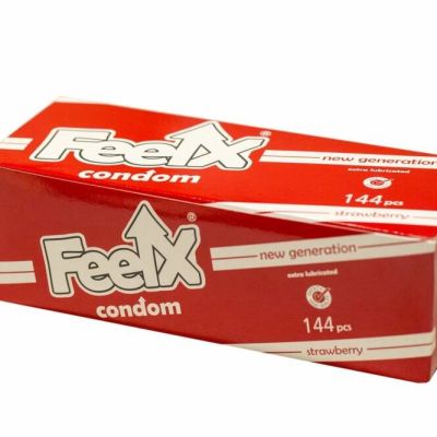 Feelx Condom Strawberry Kondomy S Prichutou Jahoda 144 Ks
