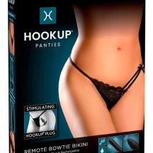 Hookup Bowtie Bikini Cordless Vibrating Panty Set Black