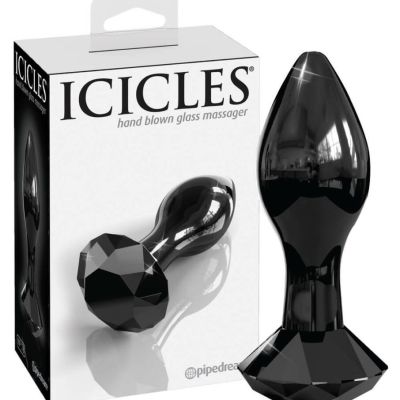 Icicles Conical Glass Anale Dildo Black