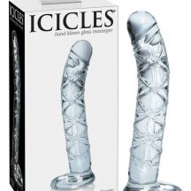 Icicles No 60 Mesh Penis Glass Dildo Transparent
