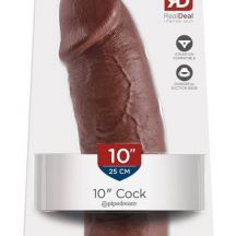 King Cock 10 Large Dildo With Suction Foot 25cm Brown