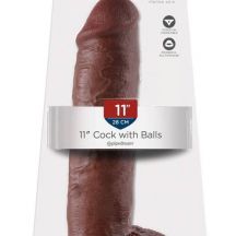 King Cock 11 Large Suction Foot Testicle Dildo 28cm Brown