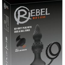 Rebel 2in1 Battery Powered Radio Anal Vibrator With Penis Ring Black