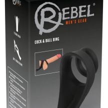 Rebel Cock Ball Barrier Stimulation Testicle And Penis Ring Black