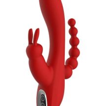 Red Revolution Hera Rechargeable Waterproof 3 Prong Vibrator Red