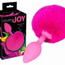 You2toys Colorful Joy Bunny Tail Plug Analne Dildo Zo Zajacim Chvostom Pink